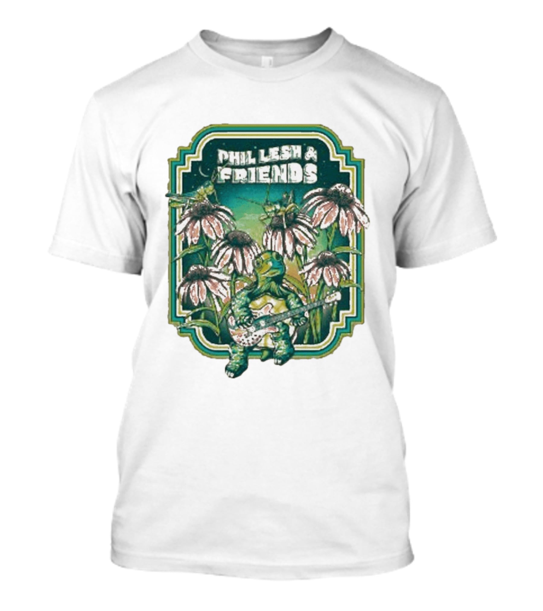 Phil Lesh And Friends Turtle Playing Guitar Among Flowers Butterfly T-Shirt