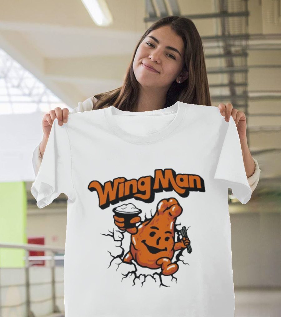 Buffalo Bills Wing Man Oh Yeah Chicken Wing Cracking Through T-Shirt