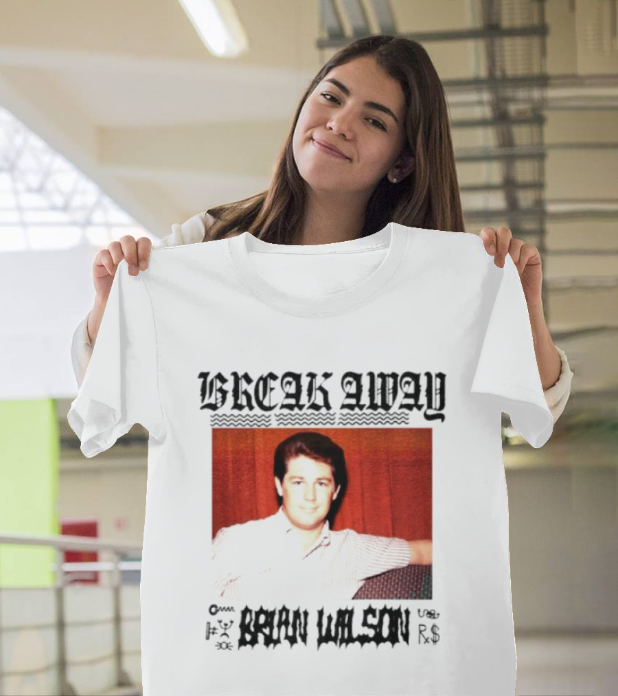 BREAK AWAY BRIAN WILSON Photo Portrait Striped T-Shirt