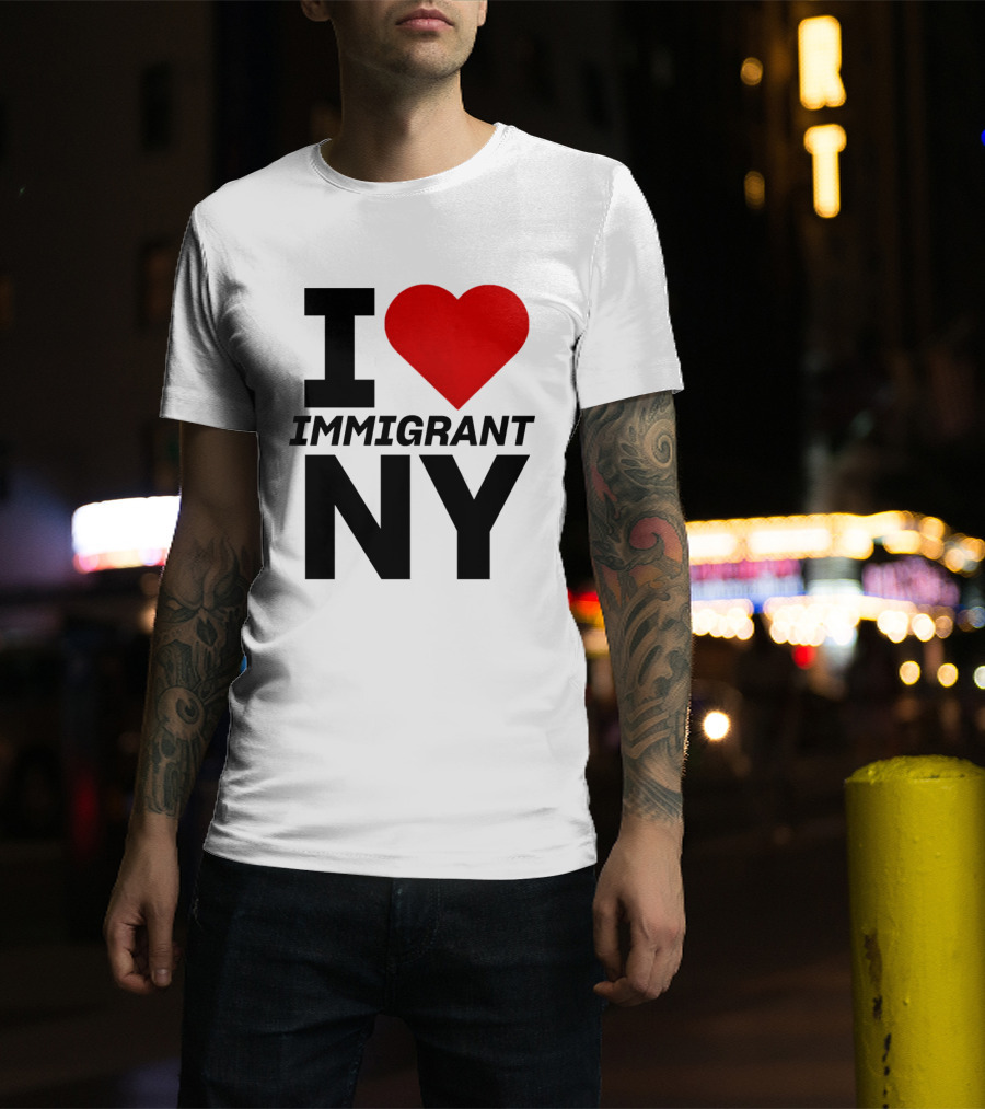 I Love Immigrant NY Heart Icon New York T-Shirt