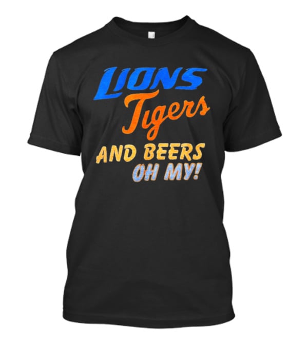 Lions Tigers And Beers Oh My Halloween Sports Fan T-Shirt