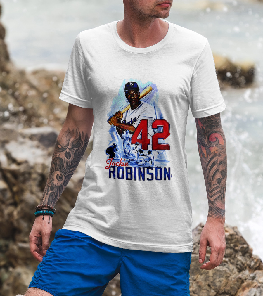 Jackie Robinson 42 Dodgers Baseball Legends T-Shirt