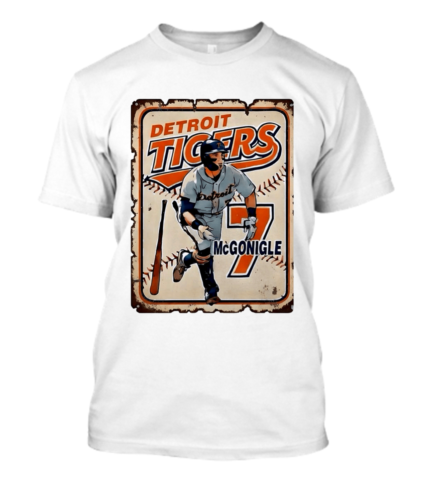 Detroit Tigers Baseball McGonigle Number 7 T-Shirt