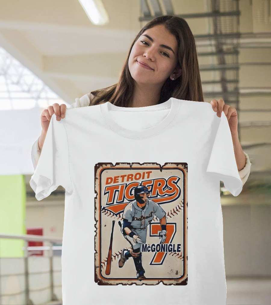 Detroit Tigers Baseball McGonigle Number 7 T-Shirt