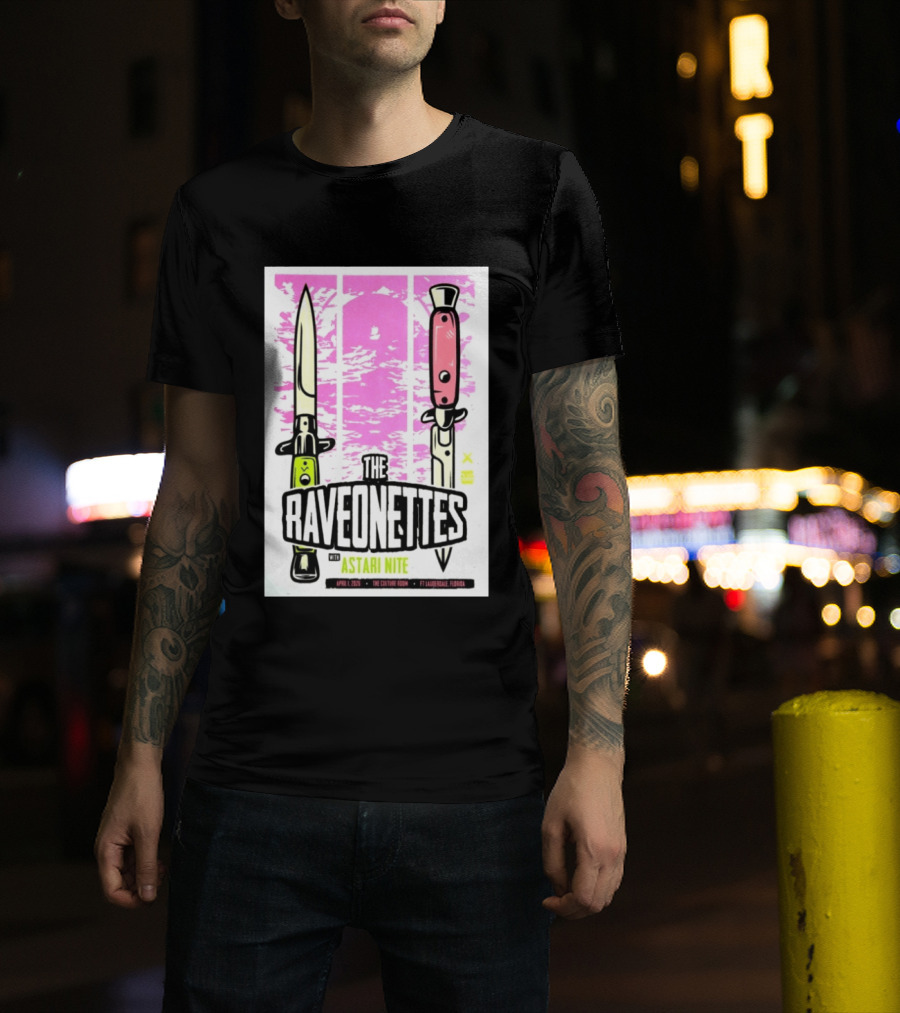 The Raveonettes Culture Room April 1 2026 Astari Nite Fort Lauderdale Concert Knives T-Shirt
