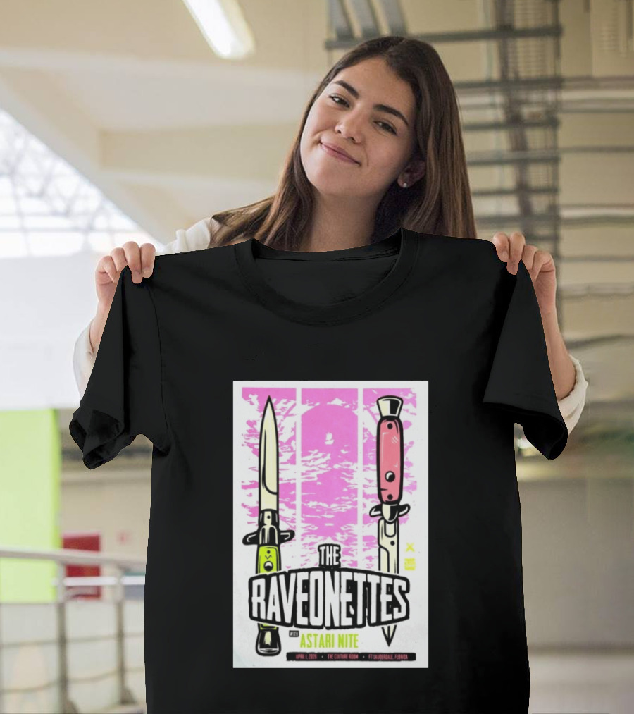 The Raveonettes Culture Room April 1 2026 Astari Nite Fort Lauderdale Concert Knives T-Shirt