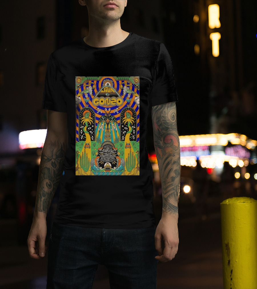 Viva El Gonzo Festival 2026 Psychedelic Art With Cacti And Birds T-Shirt