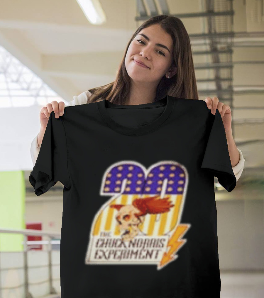 The Chuck Norris Experiment 20 Lightning Bolt Stars And Stripes Skull T-Shirt
