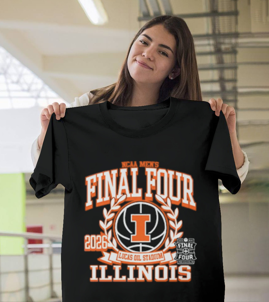 Illinois Illini Final Four 2026 Lucas Oil Stadium Basketball T-Shirt