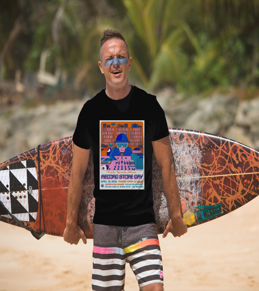 Lucky Records Miami Record Store Day April 18 2026 Exclusive RSD Releases Dollar Bin Blowout T-Shirt