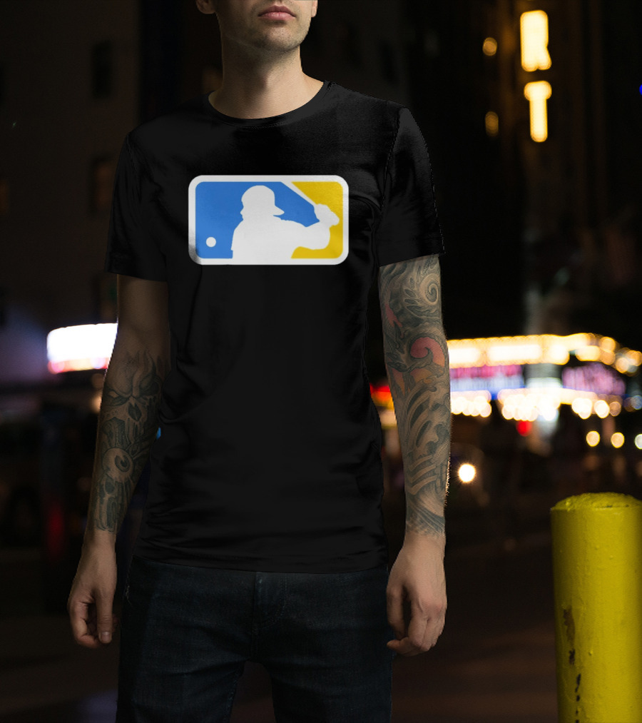 MLB The Kid Batter Silhouette Blue Yellow T-Shirt