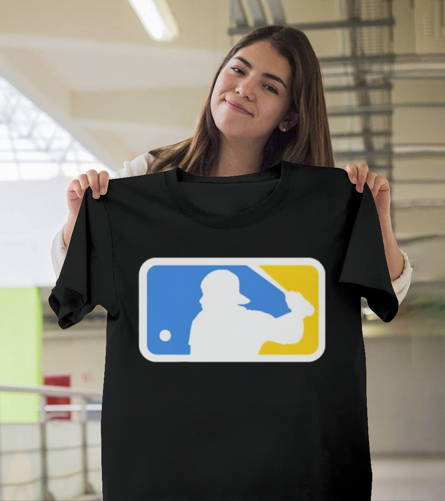 MLB The Kid Batter Silhouette Blue Yellow T-Shirt