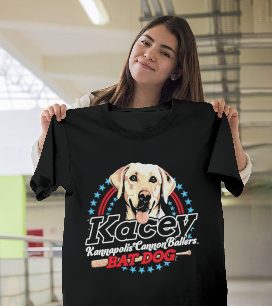 Kacey Kannapolis Cannon Ballers Bat Dog Baseball T-Shirt