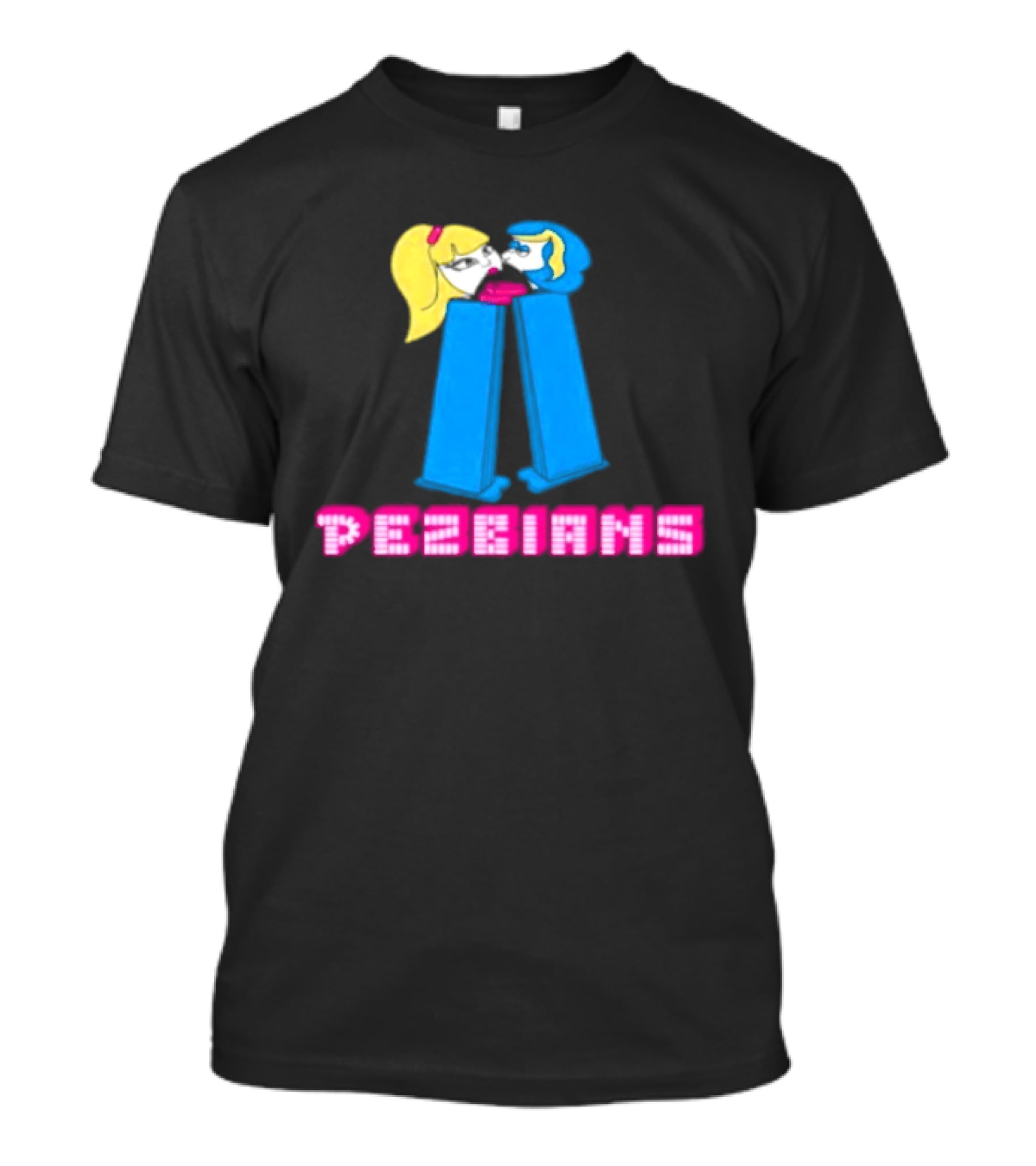 Pezbians Pez Dispenser Parody Retro Humor Kissing T-Shirt