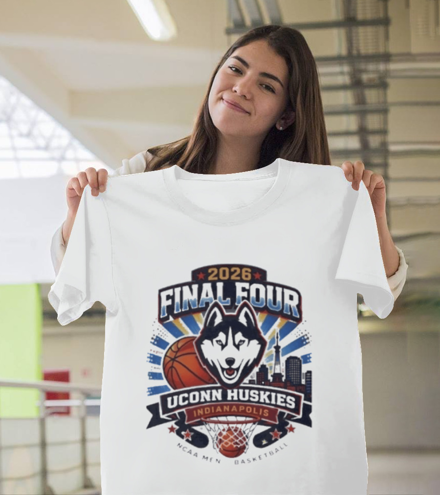 2026 Final Four Uconn Huskies Indianapolis NCAA Men's Basketball T-Shirt