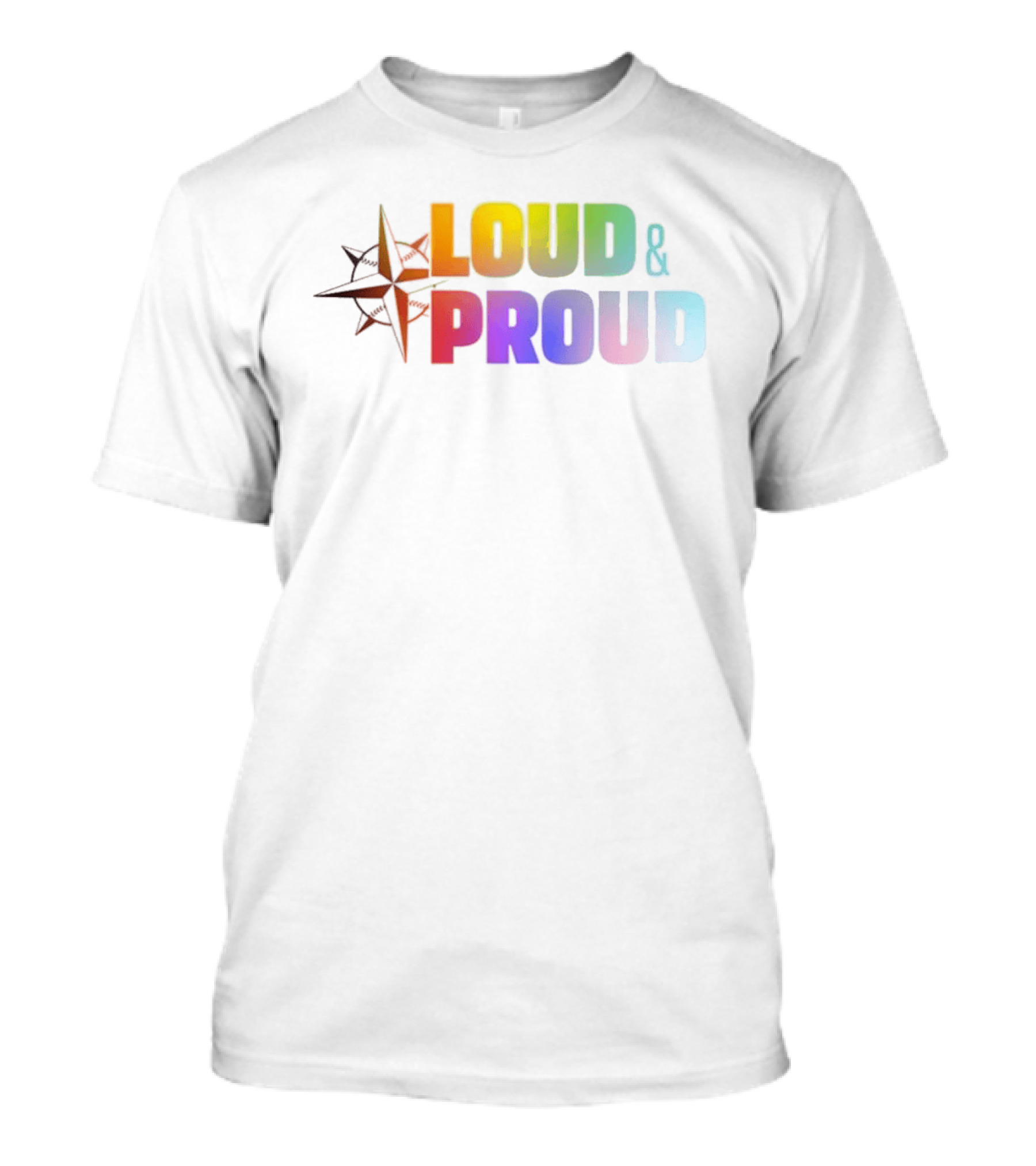 Loud & Proud Mariners Pride Month Compass Rose T-Shirt
