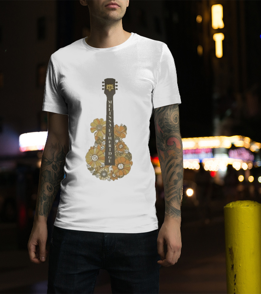 Melissa Etheridge Floral Guitar Art With Flowers T-Shirt