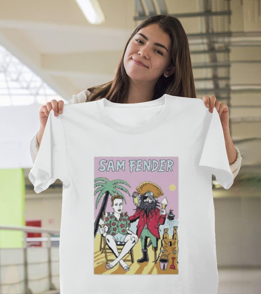 Sam Fender Tropical Pirate Ice Cream Adventure Scene T-Shirt