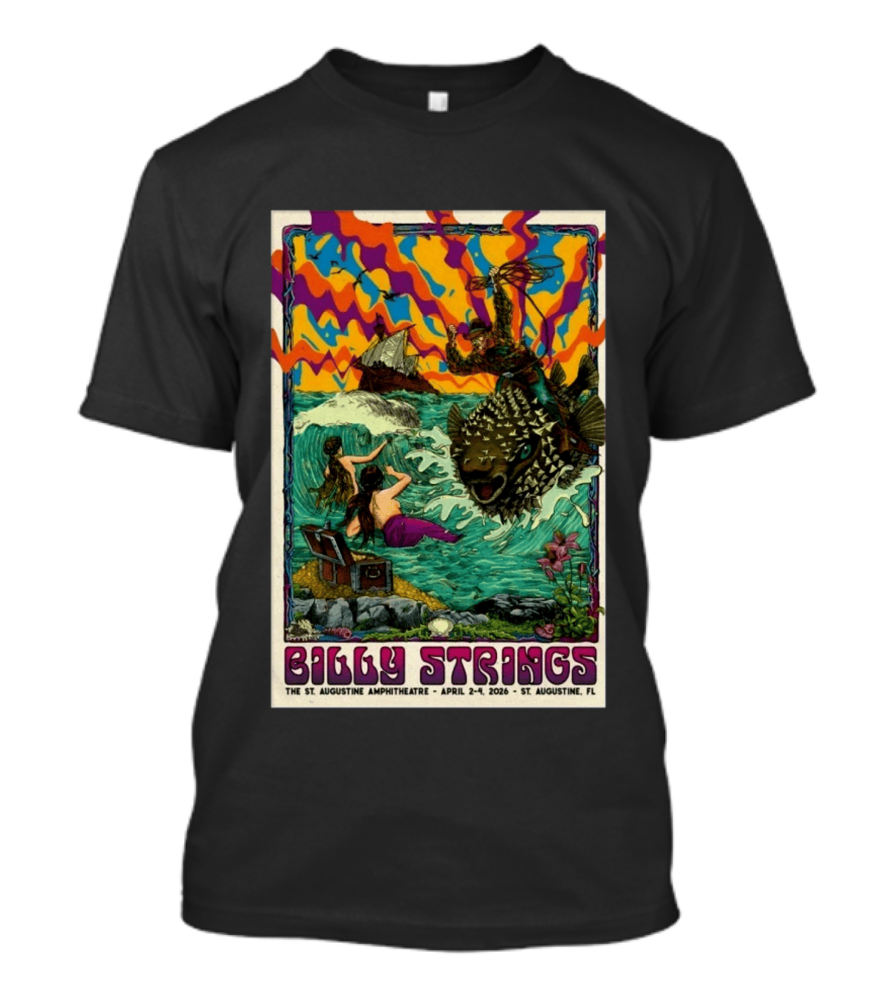 Billy Strings St. Augustine Amphitheatre April 2 4 2026 Psychedelic T-Shirt