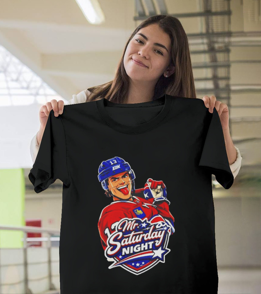 Mr. Saturday Night Cole Caufield Montreal Canadiens Hockey Player Celebration T-Shirt