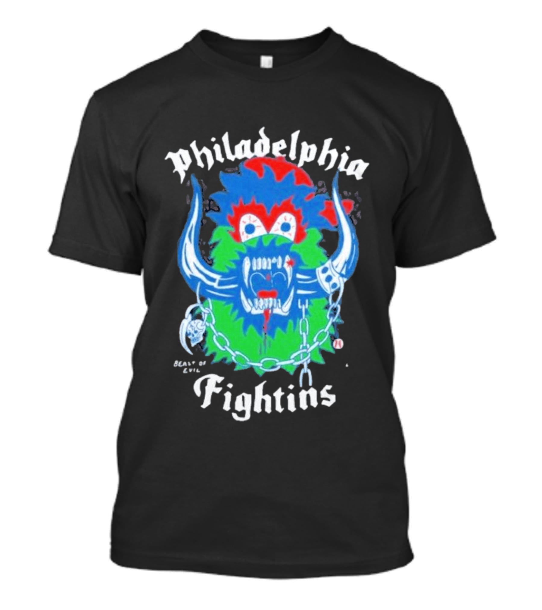 Philadelphia Heavyslime Beast Of Evil Fightins Teeth Chains Monster T-Shirt