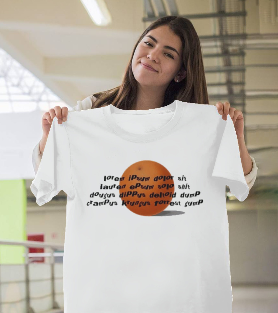 Dftba Drawfee Lorem Ipsum Orange Sphere T-Shirt