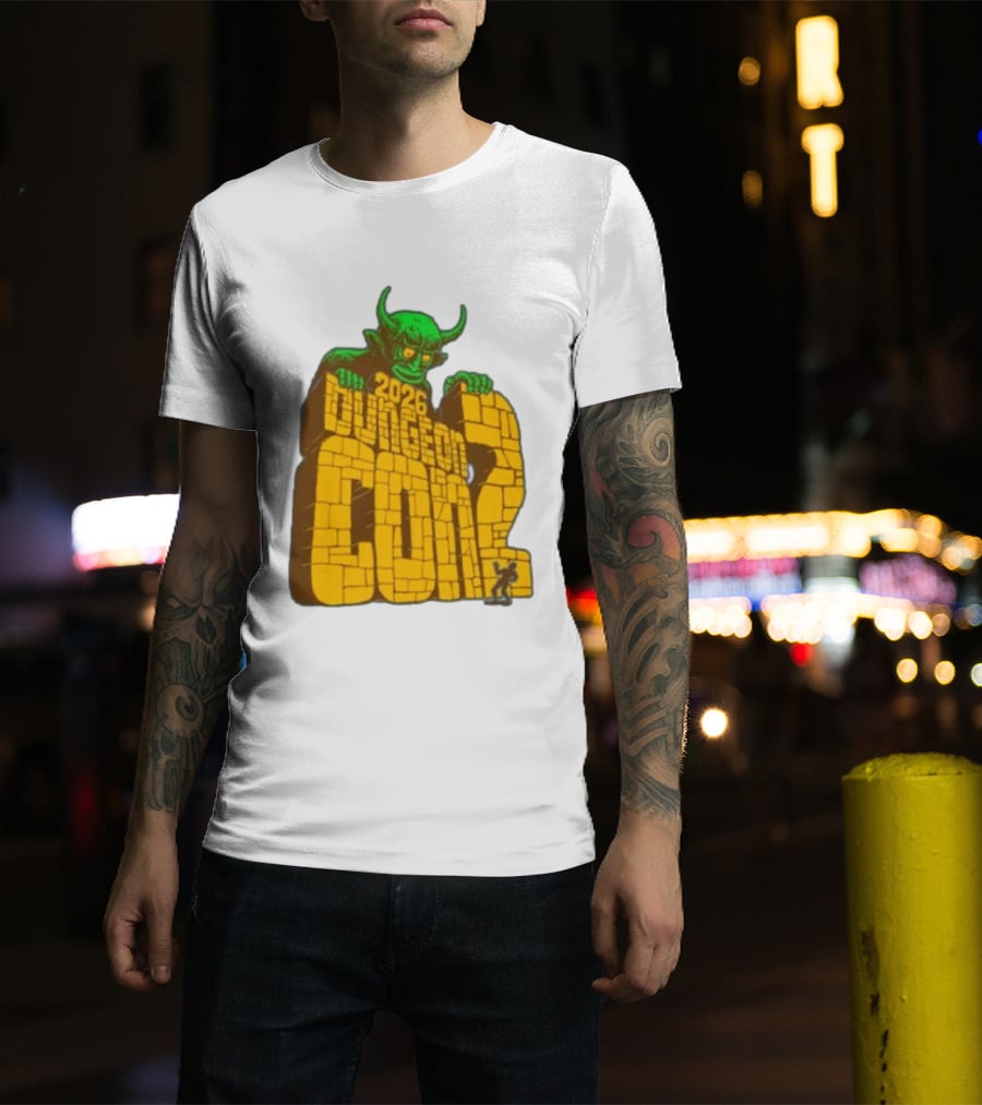 2026 Dungeon Con 2 Goodman Games Logo Green Monster T-Shirt
