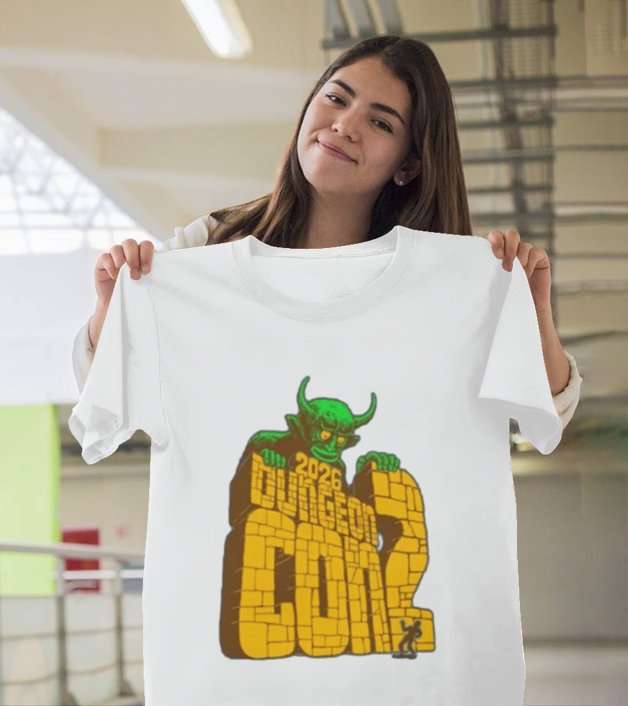 2026 Dungeon Con 2 Goodman Games Logo Green Monster T-Shirt