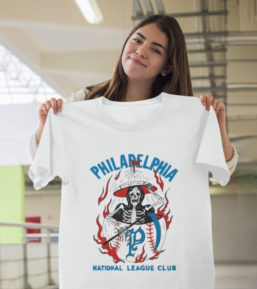 Philadelphia Heavyslime Skeleton P National League Club T-Shirt