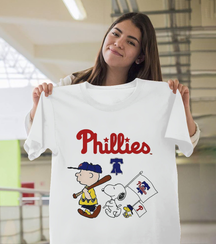 Philadelphia Phillies Snoopy Charlie Brown Woodstock MLB Fan 2025 T-Shirt