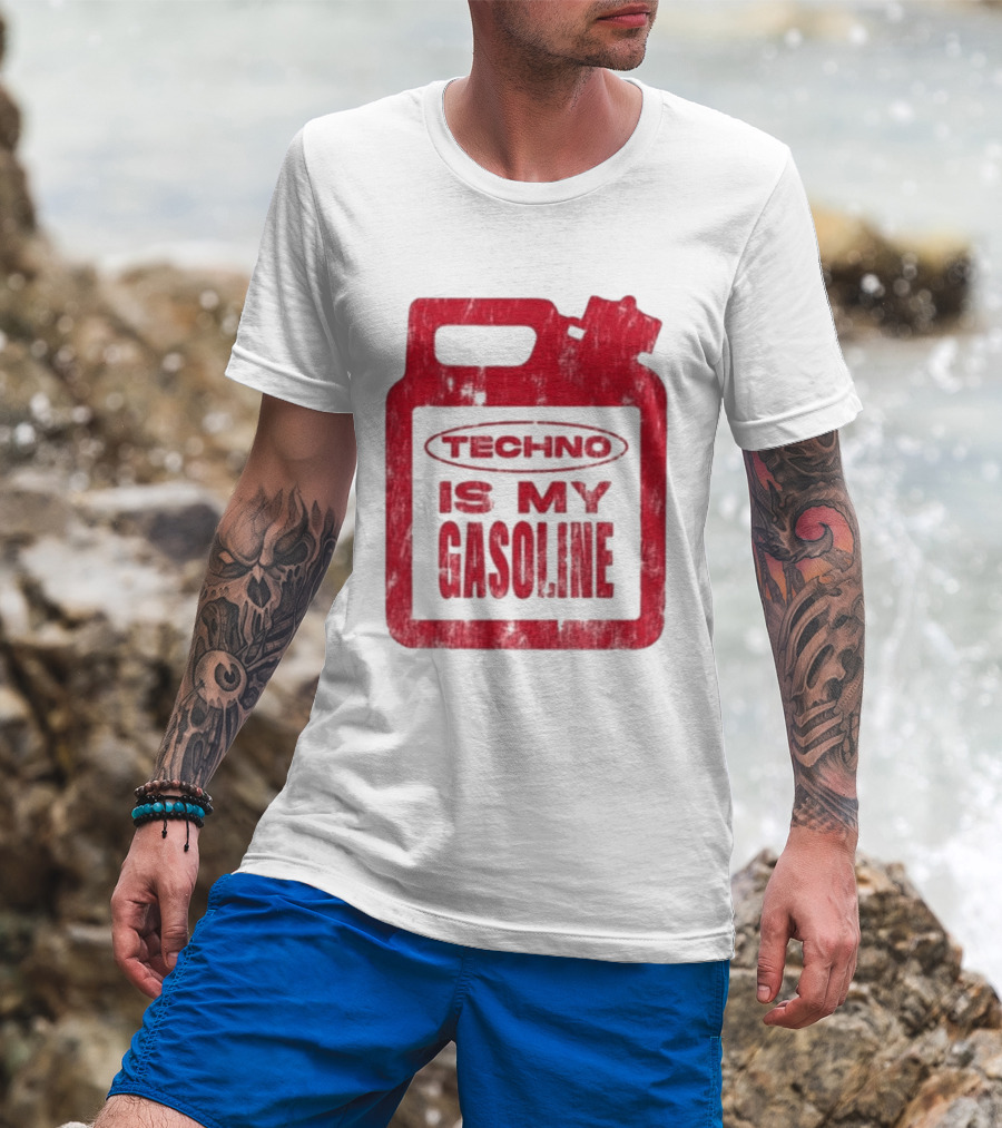Techno Is My Gasoline Red Fuel Can T-Shirt