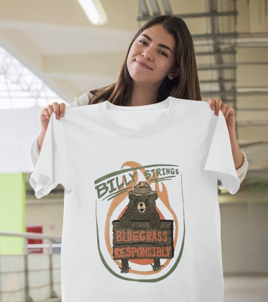 Billy Strings Spring Tour 2026 Bluegrass Responsibly Bear With Sign T-Shirt
