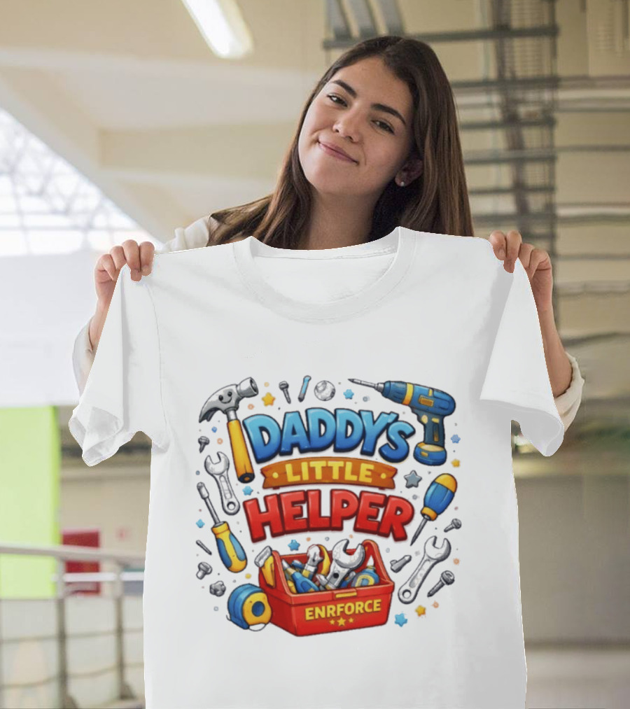 Daddy's Little Helper Enrforce Toolbox Tools And Stars T-Shirt