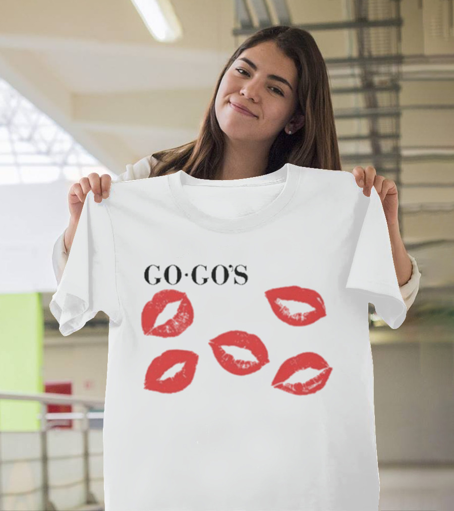 GO GO'S Red Lips White T-Shirt