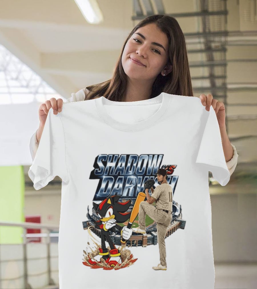 Shadow Vs Darvish Baseball Showdown With MLB Stadium And Hedgehog T-Shirt