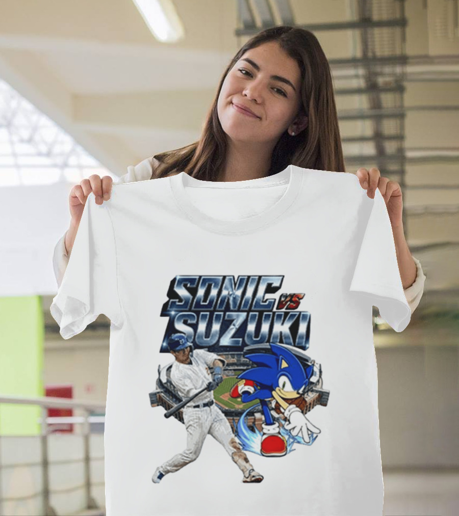 Sonic Vs Suzuki MLB Players Stadium Seiya Suzuki Hedgehog T-Shirt