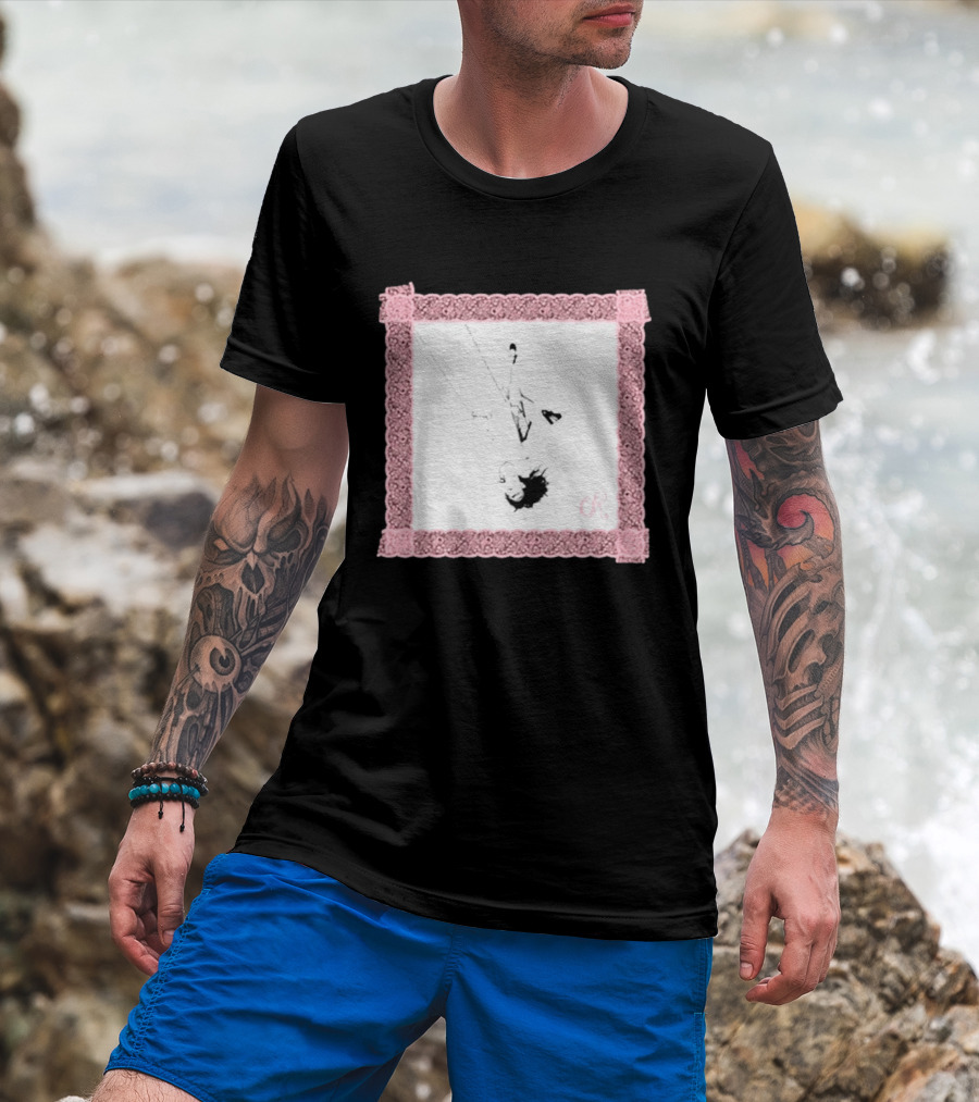 OR Pastel Pink Lace Border Swing T-Shirt