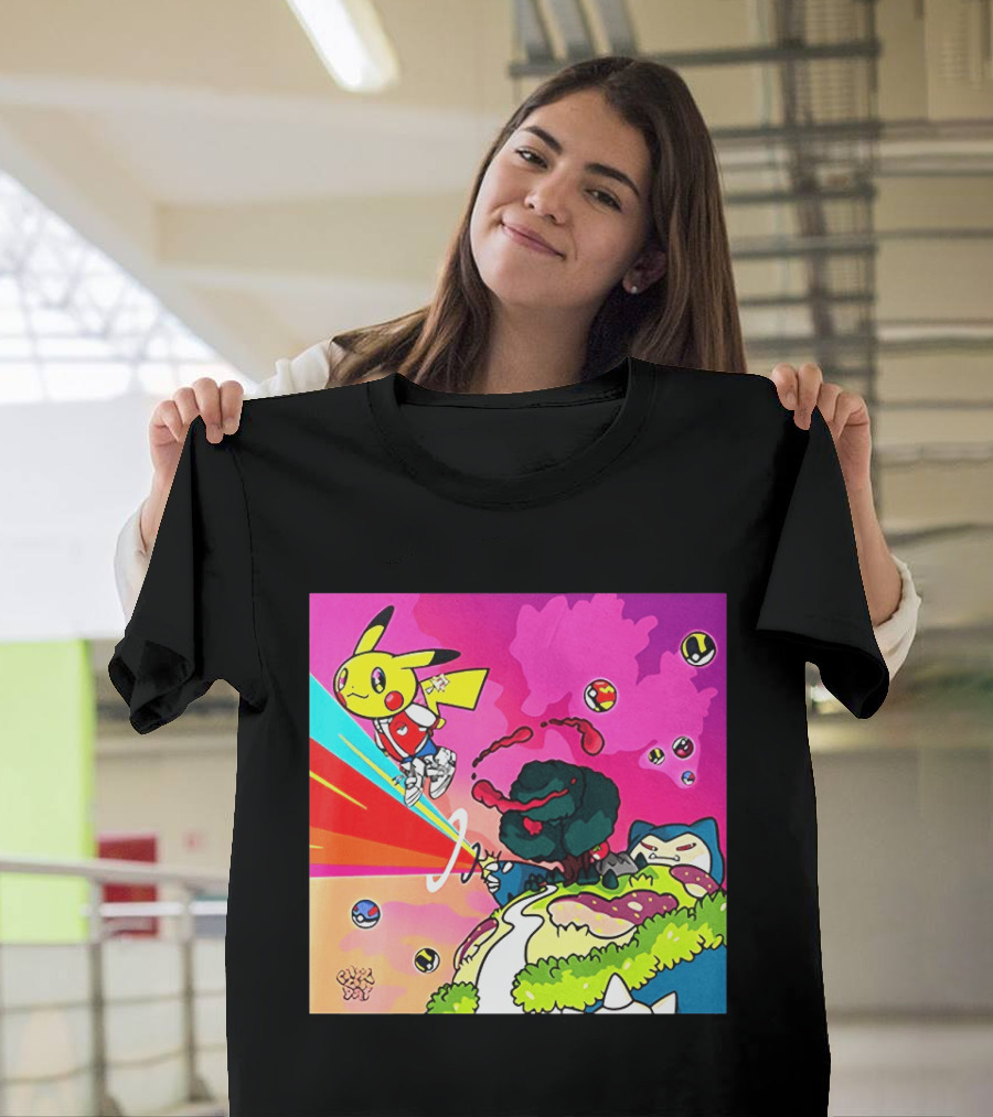 Pikachu Graduation Inspired By Album Cover Elements Pokemon Crossover Scene T-Shirt