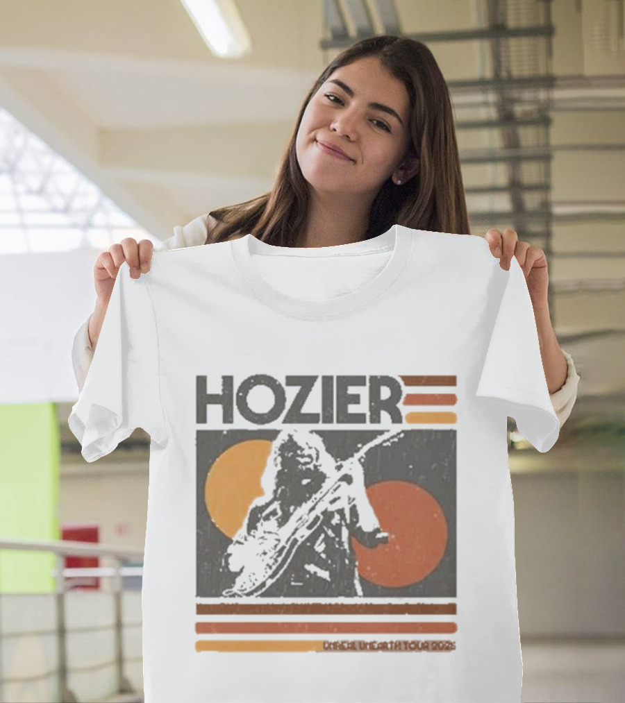 Hozier Unreal Unearth 2025 Tour Vintage Circles Guitar T-Shirt