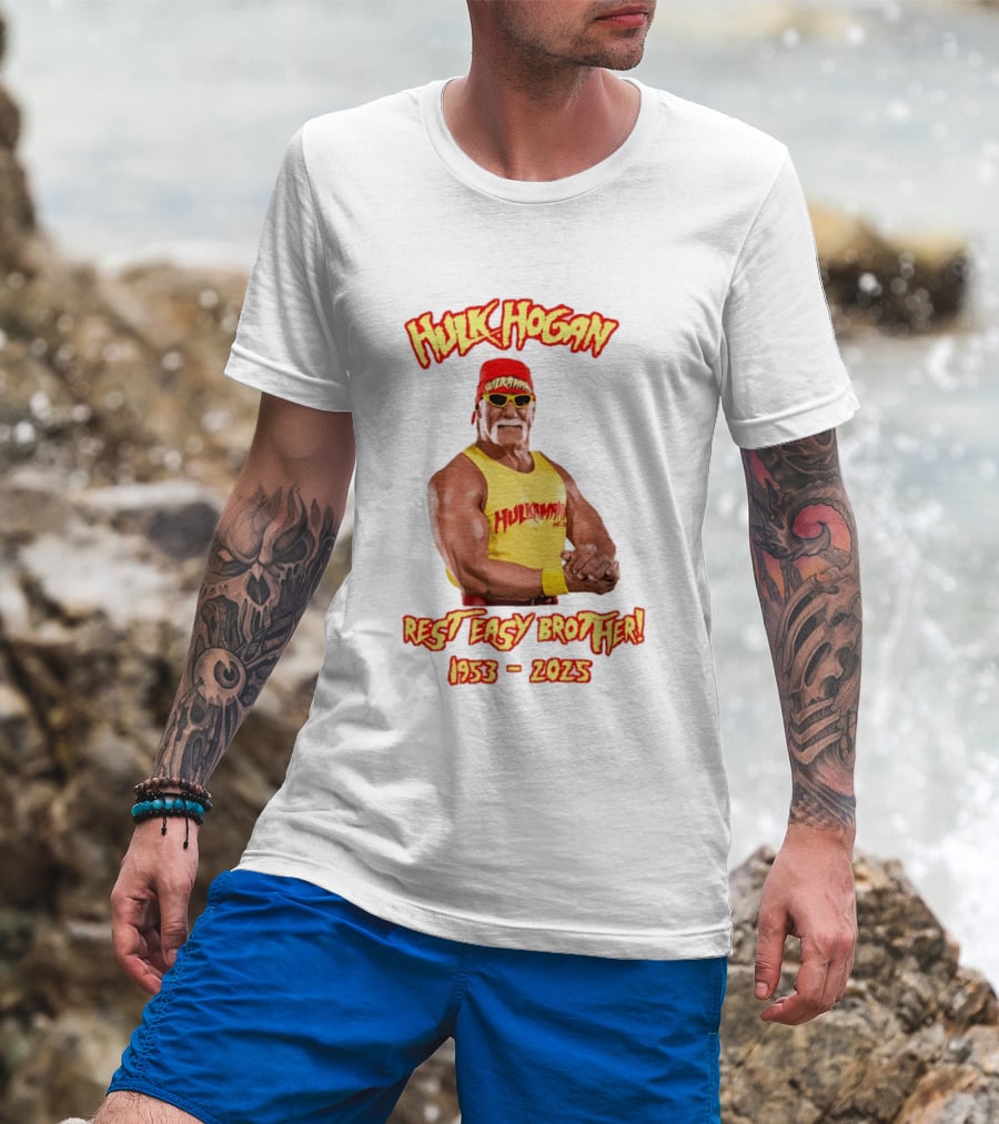 Hulk Hogan Rest Easy Brother 1953 2025 T-Shirt