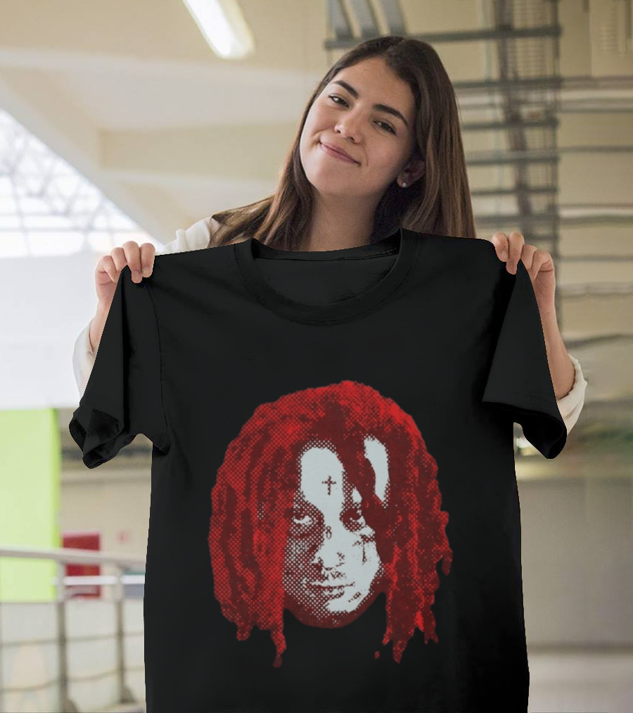 Trippie Redd Red Dreadlocks Face Tattoo T-Shirt