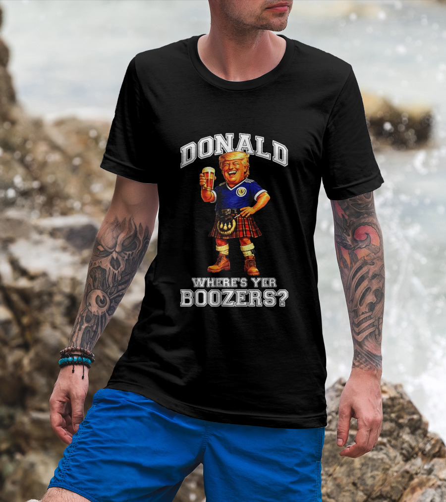 Donald Where's Yer Boozers Scotland Football 2026 World Cup T-Shirt