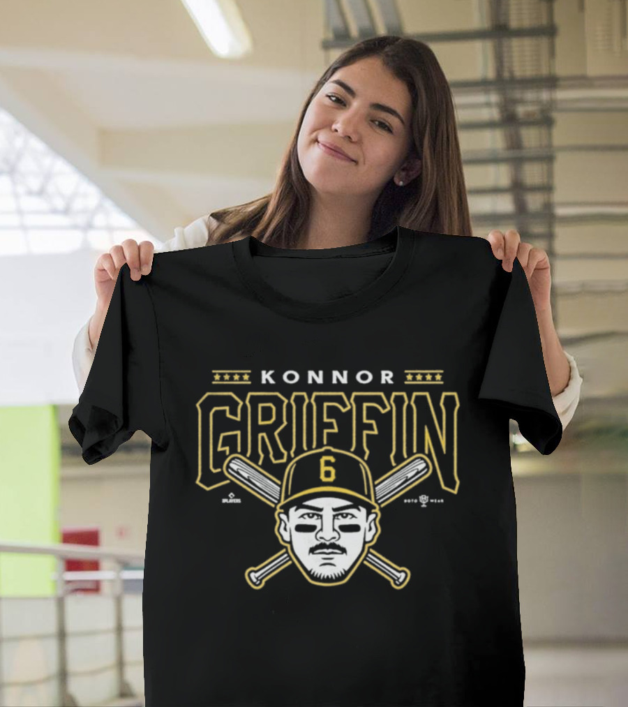 Konnor Griffin 6 Pirate Baseball Crossed Bats T-Shirt