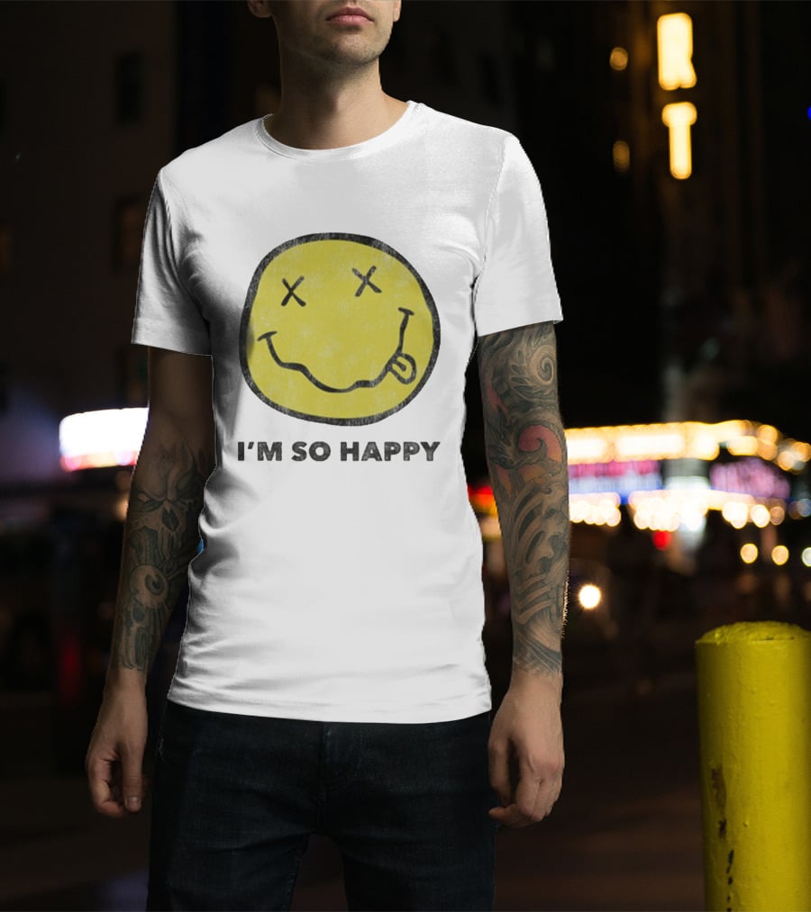 Nirvana Smiley Face I'm So Happy T-Shirt