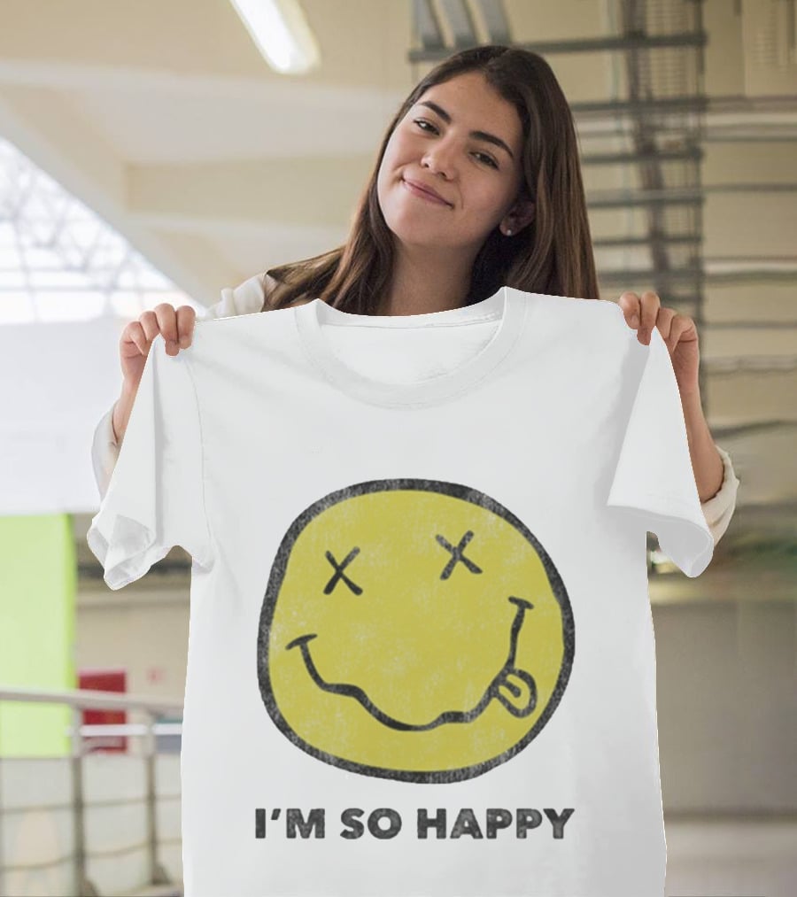 Nirvana Smiley Face I'm So Happy T-Shirt