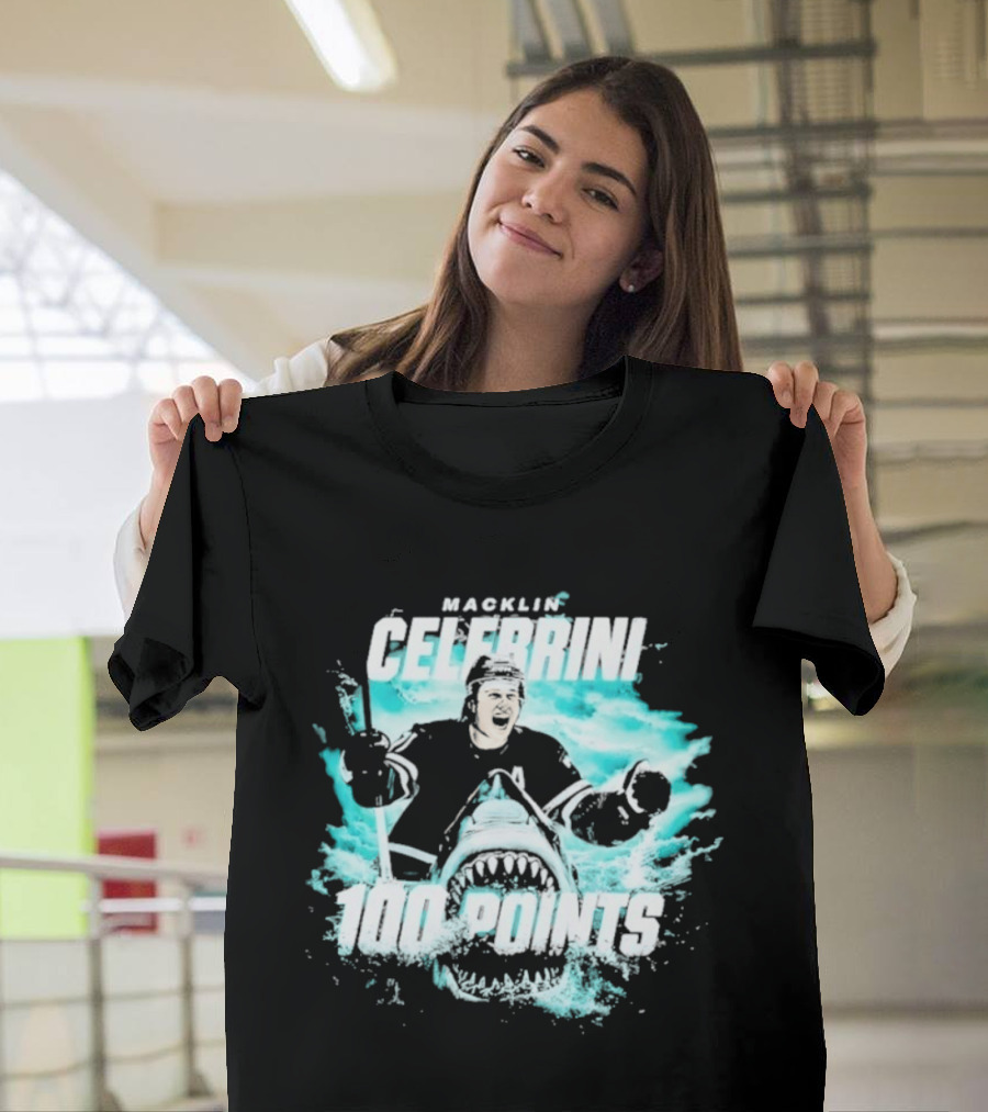 Macklin Celebrini San Jose Sharks 100 Points T-Shirt