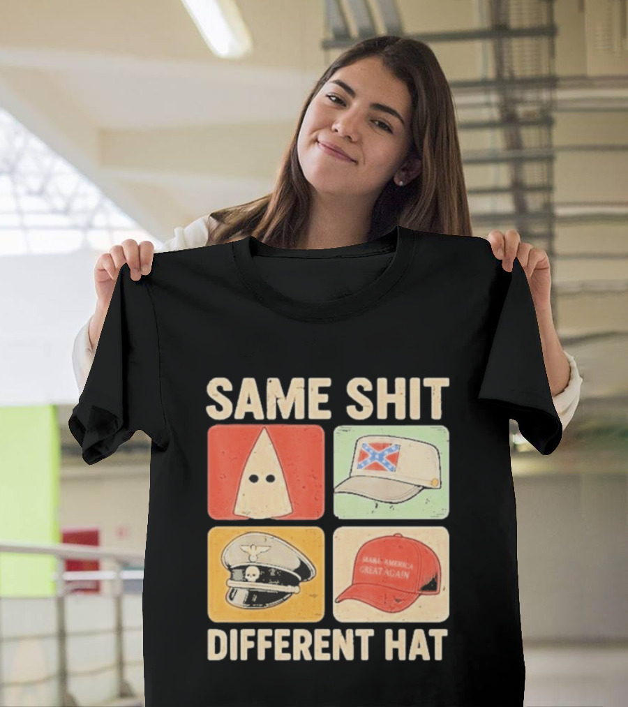 Same Shit Different Hat Ku Klux Klan Confederate Battle Flag Make America Great Again Police T-Shirt