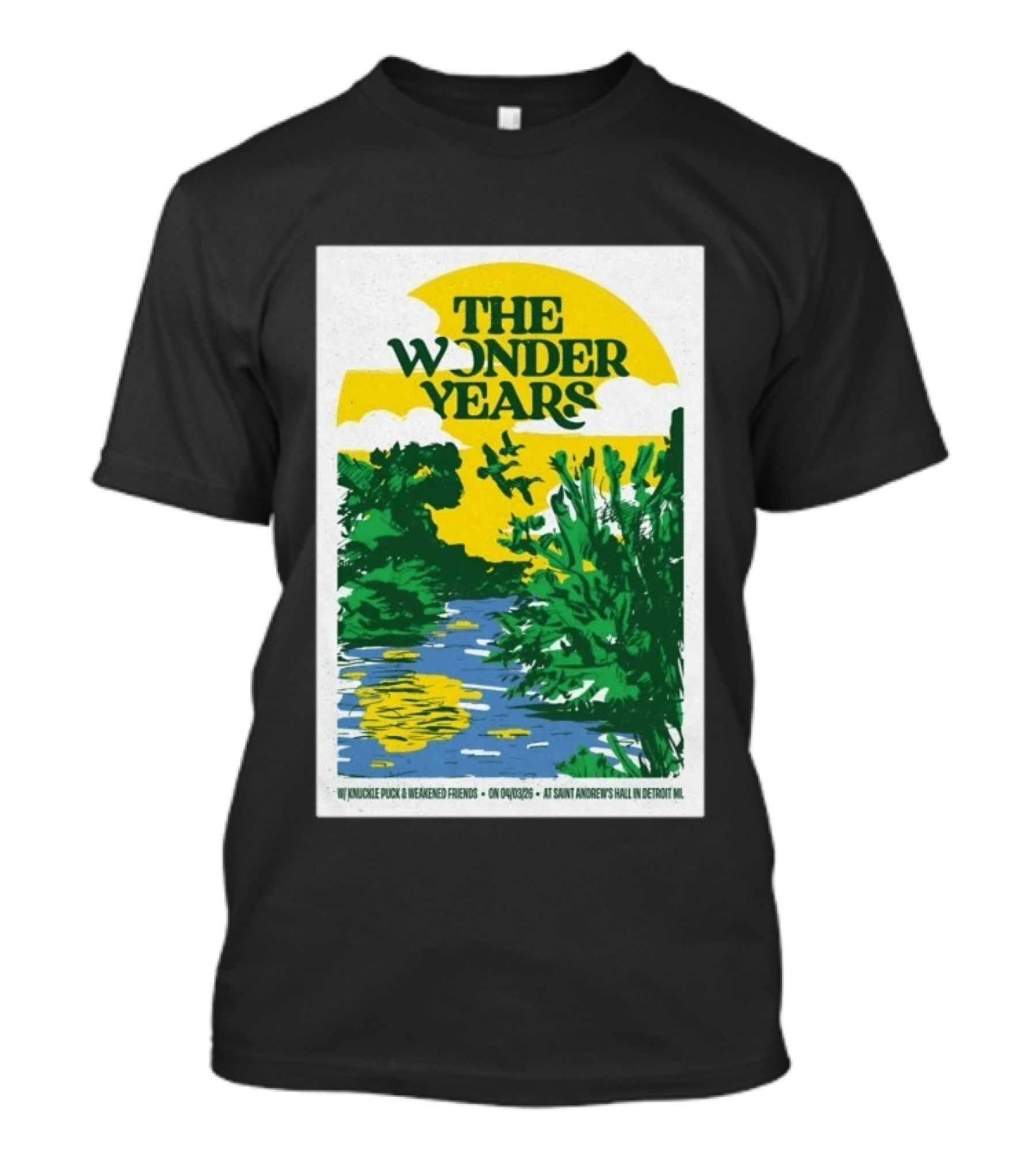The Wonder Years St Andrew's Hall Detroit Michigan April 3 2026 Knuckle Puck Weakened Friends T-Shirt
