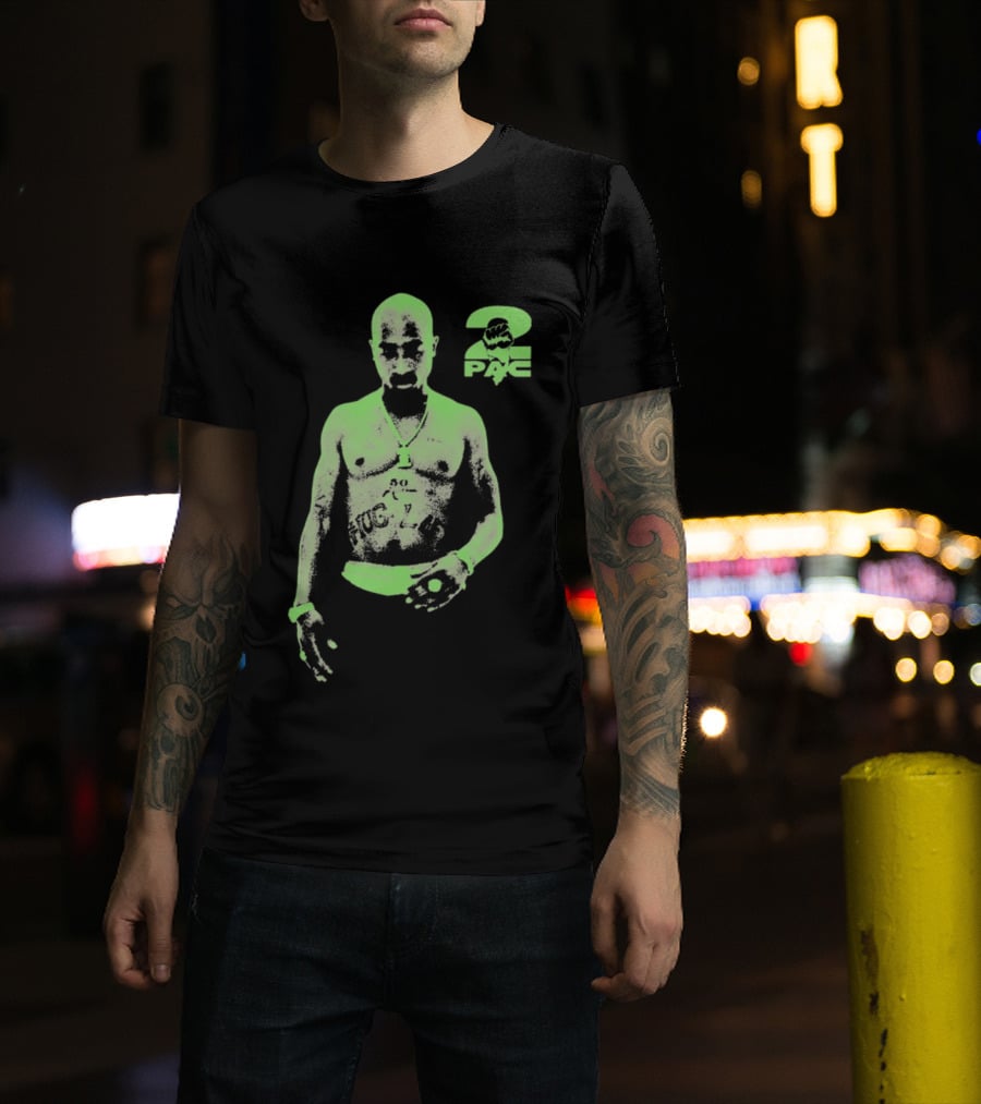 Tupac Shakur 2pac Thug Life Neon T-Shirt