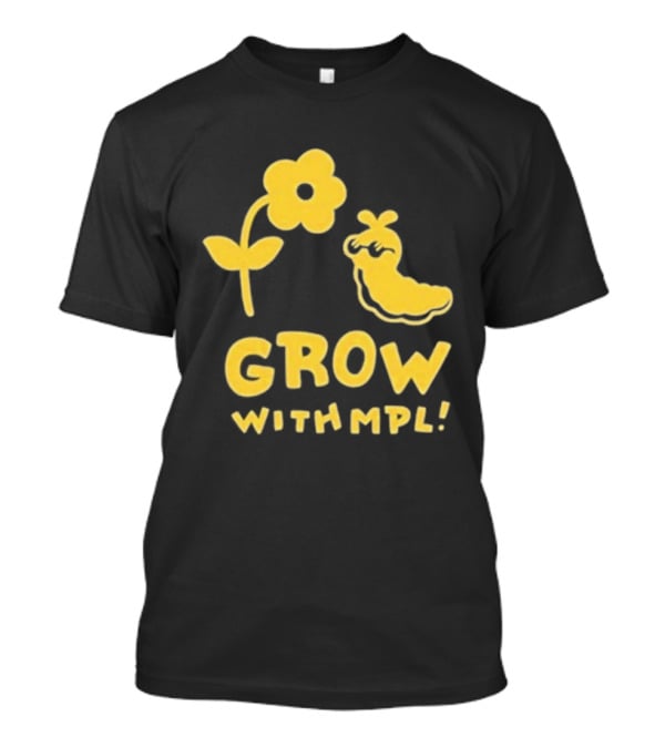 Grow With MPL Flower And Bird Yellow T-Shirt